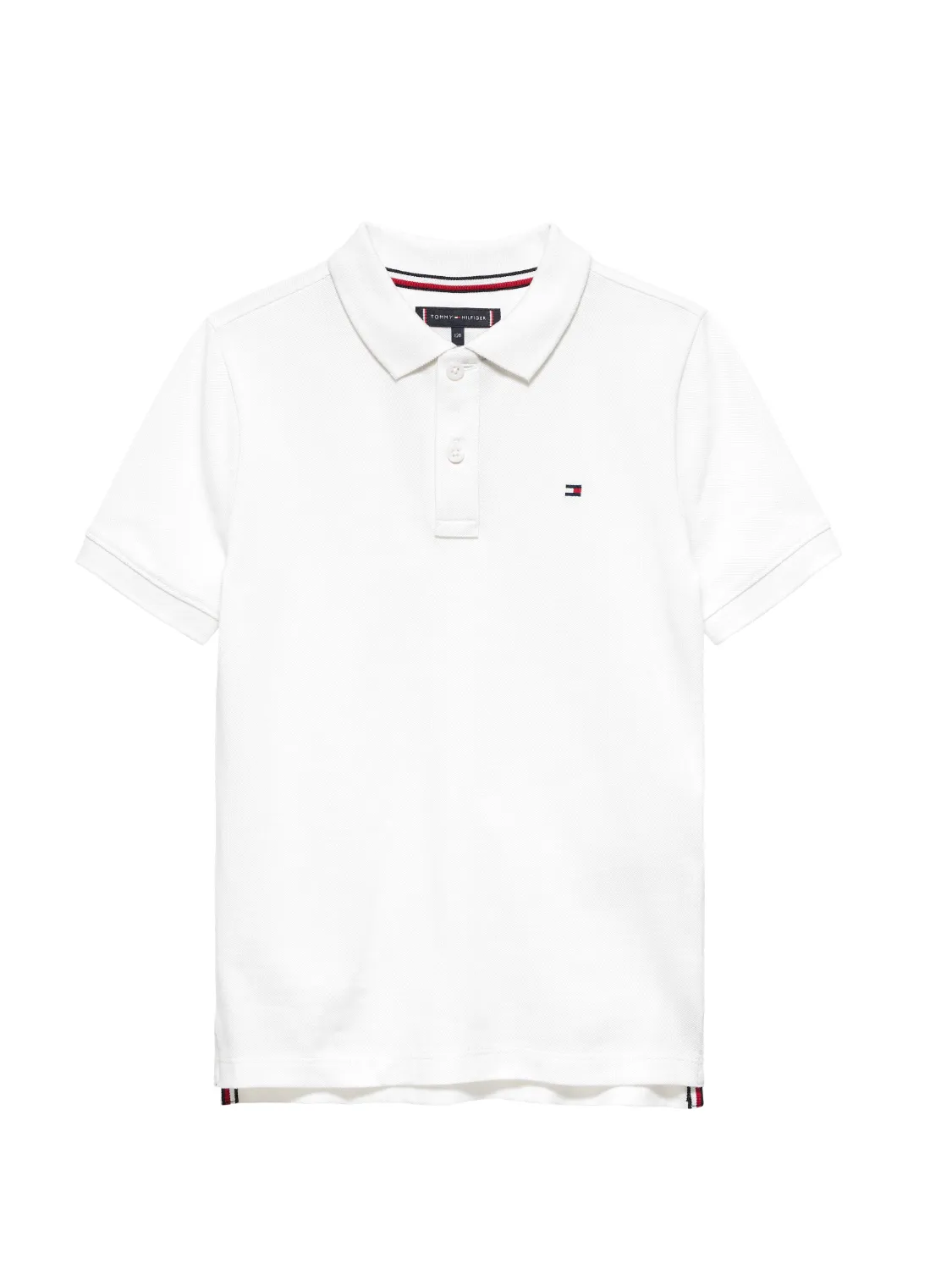 TOMMY HILFIGER FLAG POLO T-SKJORTE - WHITE
