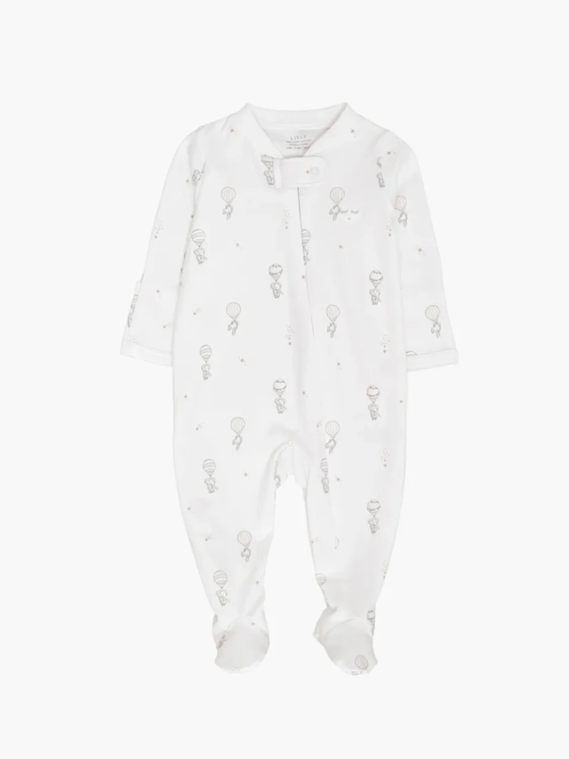 LIVLY ELEFANT ZIP-HELDRESS - HVIT